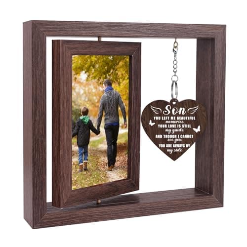 Boiveco Memorial Gifts for Loss of Son, Sympathy Gift for Loss of Son Memorial Picture Frame, In Memory of Son Grief Remembrance Bereavement Gifts for Loss of Son, Display Two 4x6 Photos