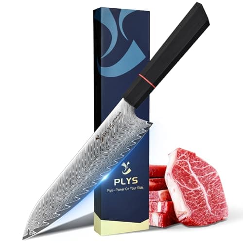 Damascus Chef Knife for Kitchen 8-Inch: Professional Japanese knives with G10 Ergonomic Handle, Cooking Knife with Gift Box - Image 1