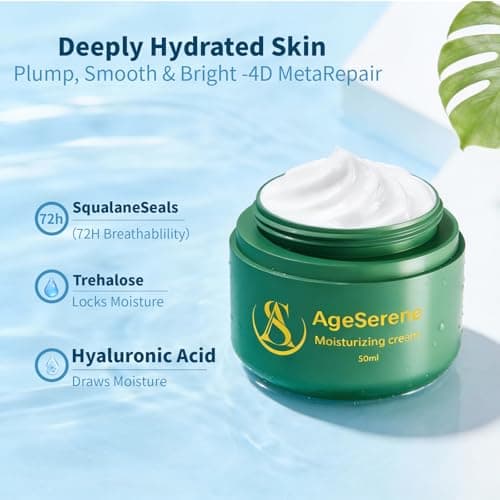 AgeSerene Daily Facial Moisturizer for Face & Dry Skin, Hydrating Face Cream for Sensitive Skin, Non Comedogenic Face Moisturizer for Women & Men with Squalane, 1.7 fl oz - Thumbnail 3