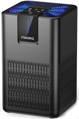 Air Purifiers for Home Large Room 1250 Ft²,MOOKA H13 HEPA Air Purifier for Pets Dust Odor Smoke,Aromatherapy Function,Air Cleaner with 15dB Quiet Sleep Mode for Bedroom Office Living Room,M05,Black - Image 1