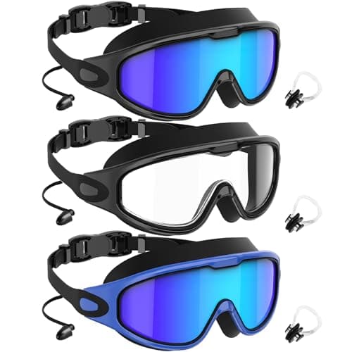 NSSIW Goggles Swimming Adult Swim-Goggles: Wide View with UV400 Protection Anti Fog No Leak for Men and Women 3 Pack - Image 1