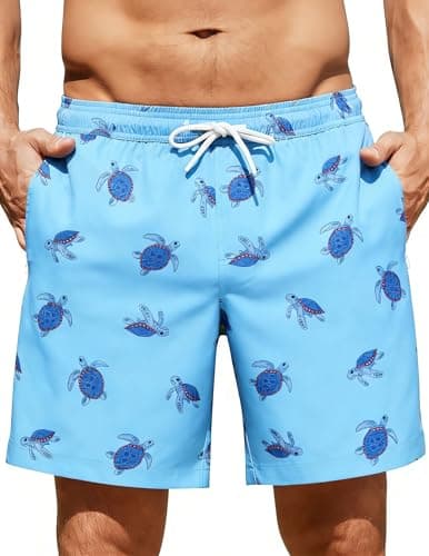 CoozySphere Men's Swim Trunks 7" Quick Dry Swim Shorts with Mesh Lining and Pockets Bathing Suits Swimwear Board Shorts 7 Inch M - Image 1