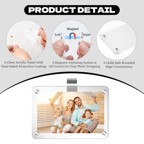 HUiPENGFEI 2Pcs Sunglass Holders for Car + 2Pcs Car Picture Holder, Sunglasses Holder and Ticket Card Clip, Acrylic Magnetic Photo Holder, Car Visor Accessorles, Car Photo Holder (4Pack) - Thumbnail 3