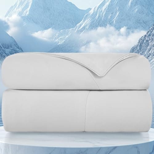 Topcee Cooling Comforter-Cooling Blanket Everlasting Cold Touch for Hot Sleepers-Q-max>0.45 Double-Sided Lightweight Design Summer Ice Blanket for Night Sweats-Grey Queen Size (90"x90") - Image 1