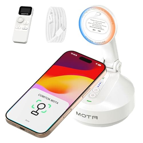 COMITOK Magnetic Auto Face Tracking Stand MOTA Tripod with Remote Controller for iPhone Follows Your Movement Hands-Free Video Recording with 360 Degree Holder for Conference, FaceTime, Fittness-White - Image 1