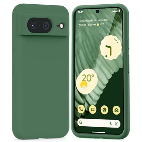 TISOOG Compatible with Google Pixel 8 Case, [Upgrade Defender Liquid Silicone] [Soft Microfiber Lining],Shockproof Slim Thin Protective Phone Case for Google Pixel 8 6.2 inch-Green - Image 1