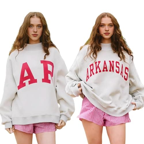 ROSLILY Personalized Reversible Mock Neck Sweatshirts Womens Oversized Pullover Custom College Team Mockneck Game Day Mock Neck Sweatshirt For Football Game Sports Lover College Student - Image 1