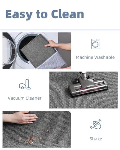 PADOOR Non-Slip Bath-Mats for Bathroom, Rubber-Backing Braided Absorbent Bathroom Mat Machine Washable Thin Bathroom Rugs Fit Under Door Quick Dry Bath Rugs for Floor, 20''x32'' Grey - Thumbnail 5