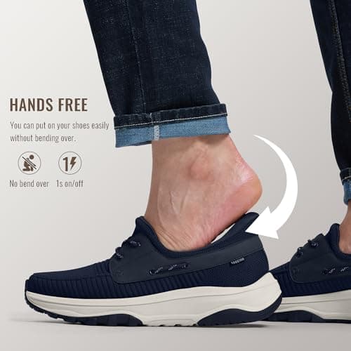 Coostar Slip On Shoes for Men Orthopedic Walking Shoe with Arch Support Hands Free Loafers Casual Navy Size 11 - Thumbnail 3