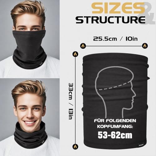 YANIKY Neck Gaiter Winter Neck Warmer for Men & Women Windproof Face Mask for Cold Weather Breathable Ski Face Cover Scarf - Thumbnail 6