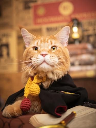 Dog Cat Costumes with Glasses and Neckties,Cosplay Costume Set Perfect for Party and Gifts for Cat Dog (Gryffindor, Large) - Thumbnail 5