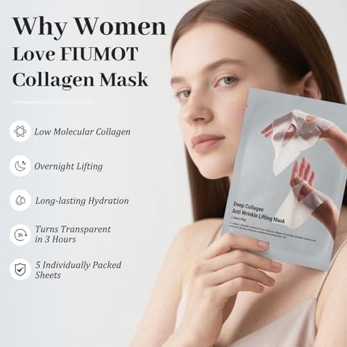 MUQIAN Rosemine Deep Collagen Anti-Wrinkle Lifting Overnight Mask Facial sheet masks with low molecular weight collagen for lifting, firming, and moisturizing 5 Packs - Thumbnail 2