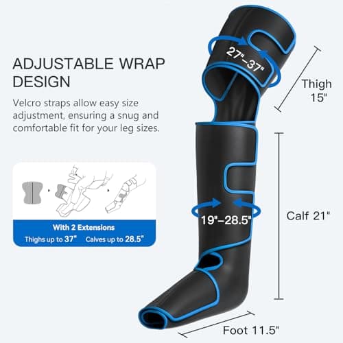 CINCOM Leg Massager with Heat and Compression, Air Compression Leg Massager for Circulation and Pain Relief Muscles Relaxation Gifts FSA - HSA - Thumbnail 6