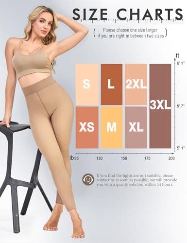 Fleece Lined Tights Footless Women Sheer Warm Pantyhose Leggings Toeless Fake Translucent Thermal Thick Winter No Feet Tights - Thumbnail 5