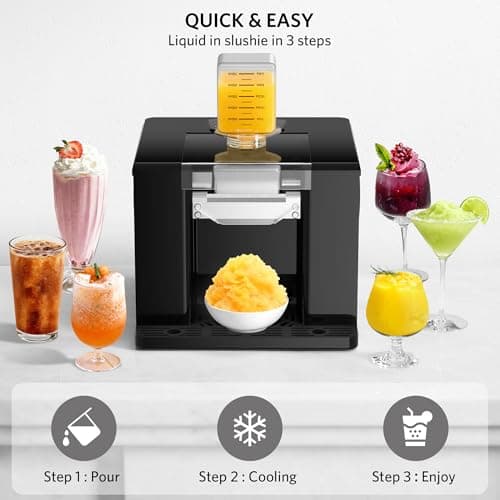 Shaved Ice & Slushie Machine No Ice Needed, Sugar Free Slushy Machine, 60S Making Shaved Ice, Slushie, Margaritas, Auto Clean, LED Display, 280W Frozen Drink Maker for Home, Party, Outdoor Use - Thumbnail 3