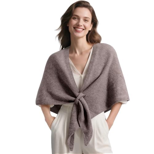 X-KIDS Pashmina Wraps for Women Poncho Shawls for Evening Dresses Top Casual Knitted Triangle Cashmere Scarf for Fall Winter - Image 1
