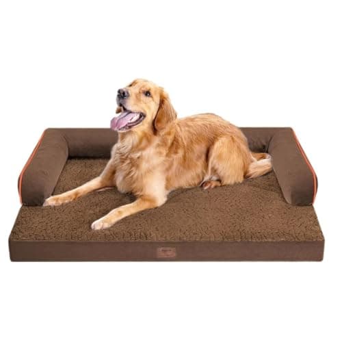 Large Dog Bed Orthopedic Washable - Beds Bolster - Extra Large Big Dogs - Waterproof with Removable Cover - Memory Foam Couch Sofa - Coffee Dog Bed - Image 1