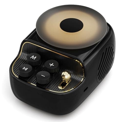 Speakers Bluetooth Wireless, 3 in 1 Protable Cute Speakers with Aromatic tray, Vintage Record Player Look, Adjustable Ambient Lights for Home Office Decor, Gifts for Mother, Girlfriend, Men (Black) - Image 1