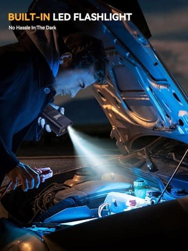 AIRSURE Tire Inflator Portable Air Compressor, 150 PSI Fast Inflation Cordless Air Pump with LED Light, Auto Shut-Off, Rechargeable Battery for Car, Motorcycle, Bike, and Sports Balls - Thumbnail 5