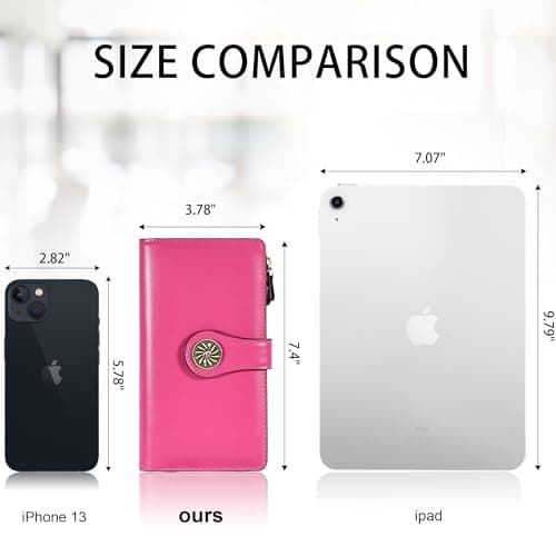 Travelambo Women's Wallet RFID Blocking Trifold Clutch Large Capacity Credit Card Holder Travel Purse - Thumbnail 2