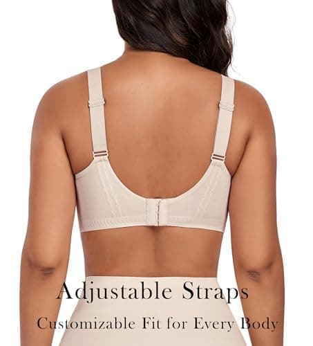 SHIJIALI Womens Wireless Bra Supportive Seamless Bras Full Coverage Push Up Comfortable No Underwire Tshirt Bras Nude - Thumbnail 2