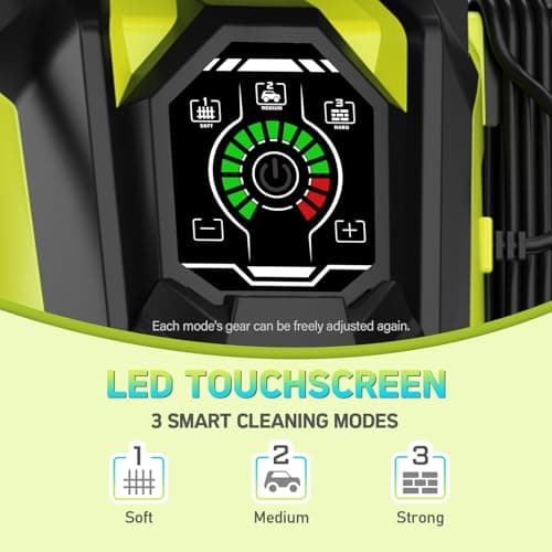 Pressure Washer with Touch Screen, 5000PSIIMAX Power Washers with Foam Cannon, High Pressure Cleaning Machine for Cars, Fences, Patios, Decks and Driveway - Thumbnail 3