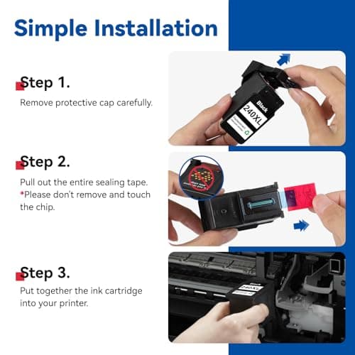 240XL Black Ink Cartridges Compatible for Canon PG-240 XL PG-240XL 2-Pack - Thumbnail 5