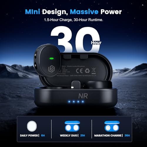 2-Pack Wireless Microphone for iPhone/Android/iPad, 3-Level AI Noise Canceling USB-C Clip-on Mic with Charging Case, Lightning, Mini Lavalier Microphones for Vlogging, Recording, YouTube, TikTok - Thumbnail 4