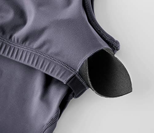 Women’s Longline Sports Bra Wirefree Padded Medium Support Yoga Bras Gym Running Workout Tank Tops (Vintage Purple, X-Small) - Thumbnail 6