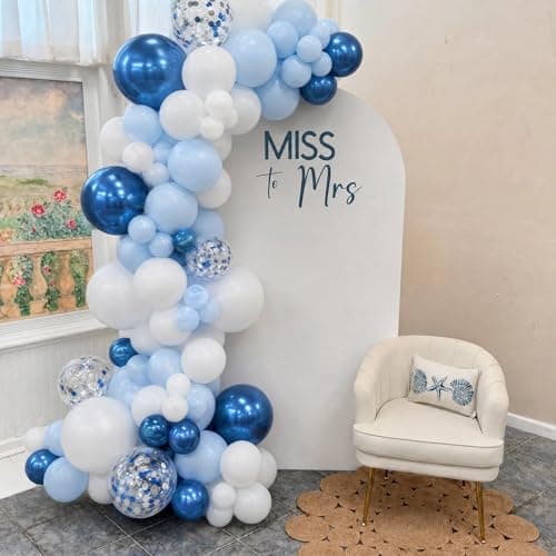 NUTTYBASH Blue and White Balloons for Baby Shower Bridal Shower Decorations - Thumbnail 3