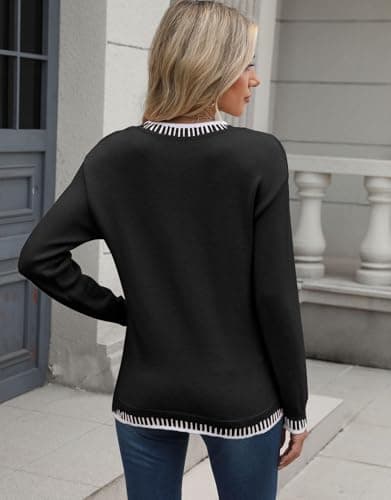 Alsol Lamesa Women's Merry Christmas Sweater Long Sleeve Crewneck Lightweight Pullover Knit Sweaters - Thumbnail 3