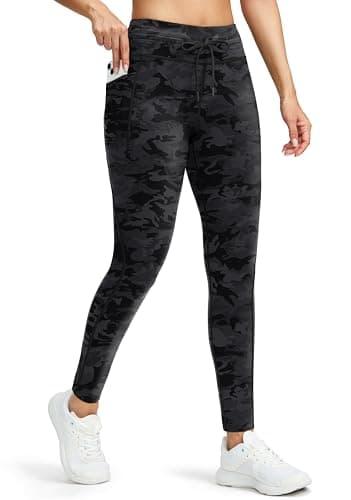 G Gradual Women's Fleece Lined Winter Leggings High Waisted Water Resistant Thermal Hiking Ski Pants for Women with Pockets(Grey Camo,XXL) - Image 1
