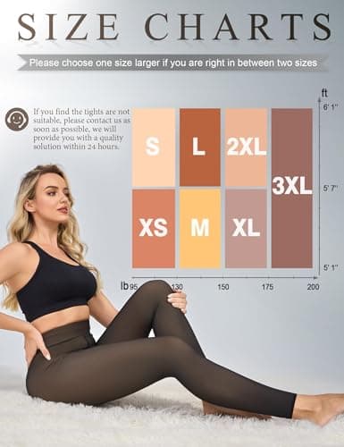 KBVOT Fleece Lined Tights Women Sheer Warm Pantyhose Leggings Fake Translucent Thermal Winter Thick Tights for Dresses - Thumbnail 6