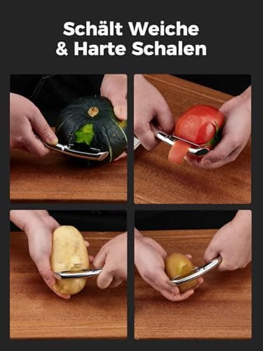 Vegetable Peeler Set, Ultra Sharp Stainless Steel Y Peeler & I Peeler for Potatoes, Fruits and Vegetables, Serrated Blade Kitchen Peeler with Ergonomic Handle - Thumbnail 6
