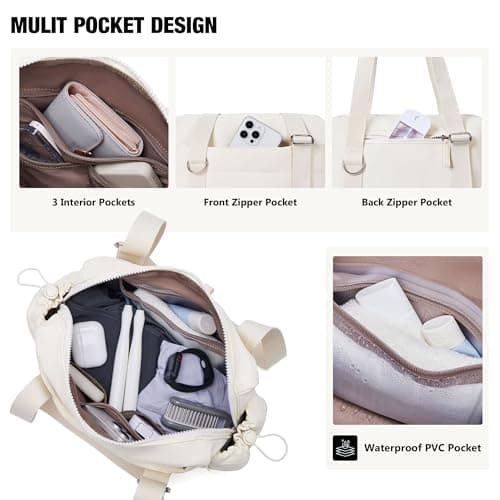 ROULENS Small Gym Bag for Women 2 Set Mini Gym Duffle Bag with Wet Compartment and Coin Wallet, Gym Tote Bag for Workout/Sport/Travel - Thumbnail 3