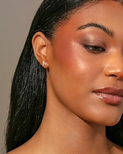 MUMREUES Gold Earrings for Women Trendy 14K Gold Plated Cubic Zirconia Initial V Letter Stud Earrings Simple Small Minimalist Dainty Cute Hypoallergenic Earrings Jewelry Gifts - Thumbnail 4