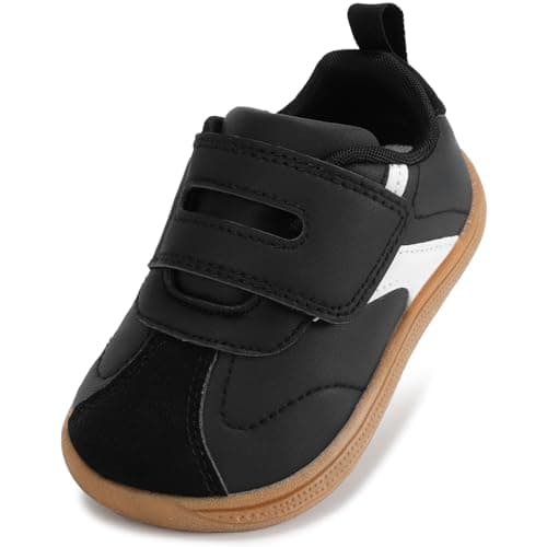 WIDE TOE BOX Wide Toddler Boys Girls Sneakers Zero Drop Barefoot Shoes Soft Classic Tennis Walking School Shoe for Outdoor Indoor Non Slip Comfort Graphite Black Little Kid Size 11 US - Image 1