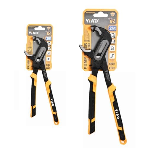 Groove Joint Pliers 8/10 Inch V-Jaw Water Pump Pliers With 7-Position Push Locks,Adjustable Tongue and Groove lock Pliers Rubber Grip Handle Tools Set for Home Auto Repair,Nuts,Bolts,Pipe 2 Piece - Image 1