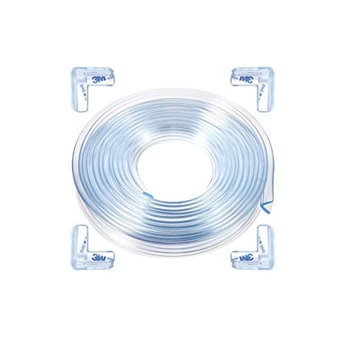 Table Corner Protectors for Sharp Edges - 10ft Sharp Edge Protector Strip & 4Pcs Clear Corner Guards for Furniture with Double-Sided Tape - Elastic & Transparent Design, Customizable & Easy to Install