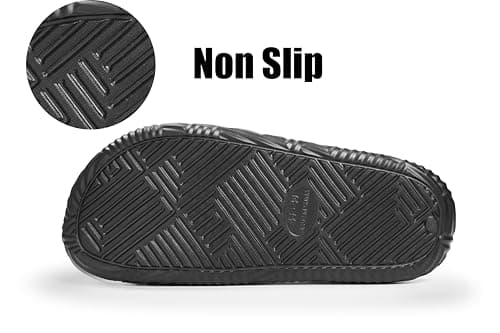 Weweya Shower Shoes for Women and Men Lightweight Non Slip Quick Drying Bathroom Slides Black Women Size 7 Men Size 5.5 - Thumbnail 3