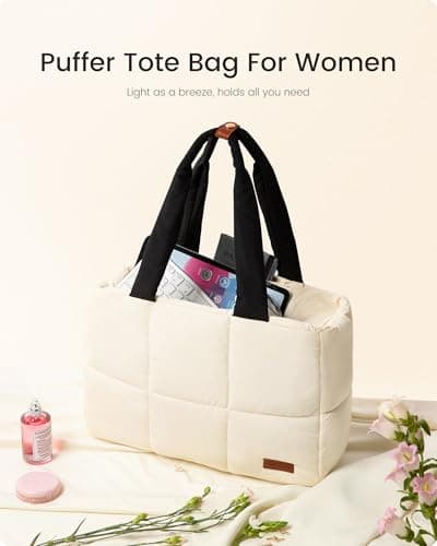 LOVEVOOK 15.6 Inch Laptop Bag for Women, Waterproof Work Tote Zippered for Office Daily - Thumbnail 6