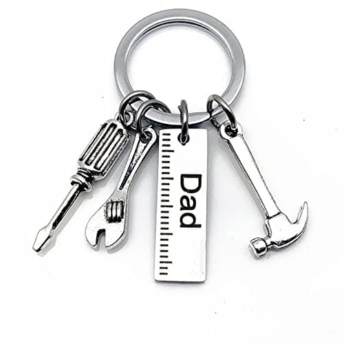 Ediseng Unique Dad Keychain from Daughter/Son/Wife,Funny Stocking Stuffer for Men,Personalized Keychain for Father/Stepdad (silver-r) - Image 1