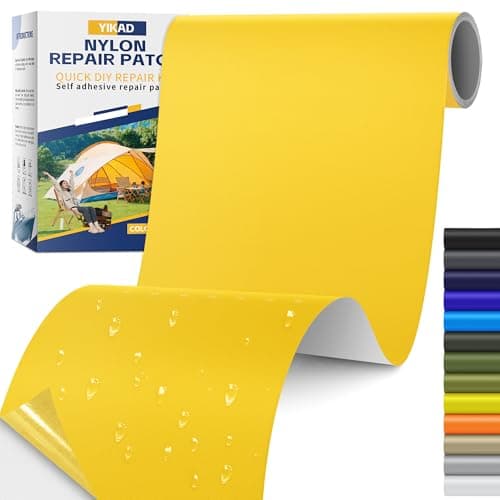 YIKAD Fabric Repair Tape, Self Adhesive Nylon Repair Patch, Waterproof Outdoor Nylon Tape/Patch Kit for Down Jacket Clothing Tent Awnings Boat Cover Couches Yellow 4x70 inch - Image 1