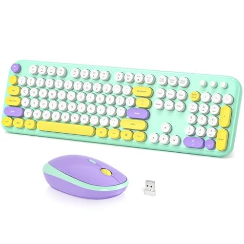 Dilter Wireless Keyboard and Mouse Combo, Typewriter Full Size Keyboard with Number Pad and 2 in 1 USB Connected Mouse Plug Play for Windows 7/8/10, Laptop, Desktop, PC, Computer