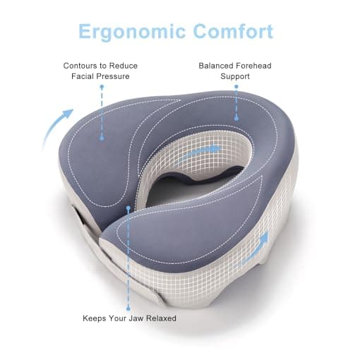 Avarstic Face Down Pillow for Sleeping & Eye Surgery Recovery – Bamboo Charcoal Memory Foam Prone Pillow with Adjustable Width & Triple Airflow Vents, Ergonomic Face Cradle for Vitrectomy, Massage - Thumbnail 5
