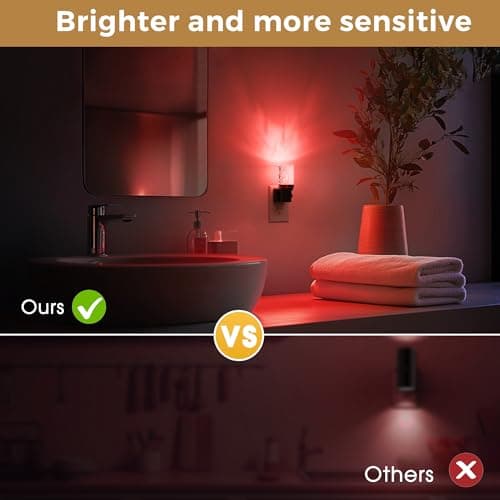 L LOHAS LED Night Light, Dimmable Night Lights Plug into Wall, Color Changing Nightlight RGB with Auto Light Sensor for Halloween, Christmas, Holiday, Hallway Bedroom Kids Room - Thumbnail 6