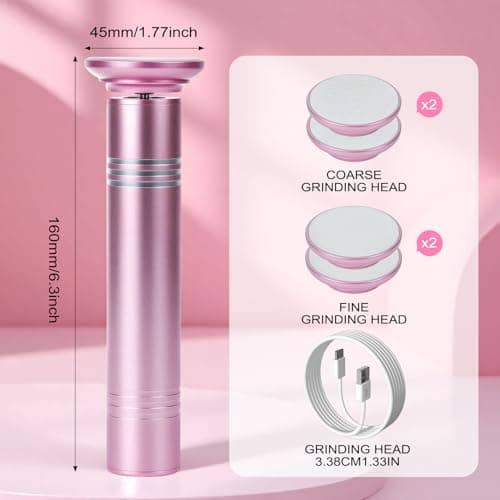 Electric Feet Callus Remover,Electric Foot Files for Men & Women,Pedicure Tool for Feet Dead Skin,Good Gift for Any Occasion,Professional Callus Remover with a Mini,Portable,Lightweight Design (Pink) - Thumbnail 2