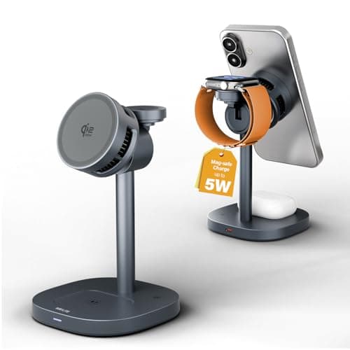 25W Fast Wireless Charger Stand for Apple MagSafe Charger, 3 in 1 Charging Station with TEC Cooling, QI2.2 Magnetic Wireless Charger for iPhone17/16/15/14/13/12, Apple Watch, AirPods, Gifts for Men - Image 1