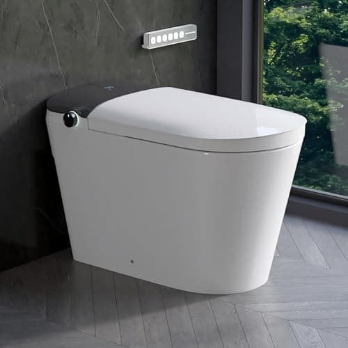 DeerValley Smart Toilet with Bidet Built In, Auto Open/Close, 1000 MaP Auto Dual Flush, Adaptive Temperature Control, Bubble Massage Wash, Foam Shield, ADA Height, Pump-Assisted for Low Water Pressure
