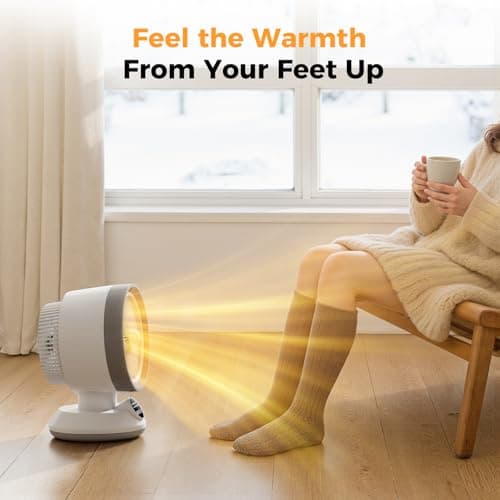 EXNOS Heater and Fan Combo, 2-in-1 1500W Quiet Heater, 2 Modes & Tip-Over Protection - Thumbnail 5